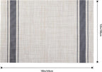 Leetaltree Khaki-Blue Placemats, Heat Resistant Non-Slip Place mats for Dining Table, Washable Durable PVC Vinyl Woven Table Mats (Set of 4)