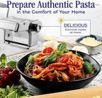 Nuvantee Pasta Maker with 7 Adjustable Thickness Settings - 2 in 1 Noodle Maker with Rollers and Cutter, Make Spaghetti, Fettuccini, Lasagna, & More