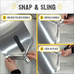 Checkered Chef Pizza Peel - Extra Large, Stainless Steel Metal Pizza Paddle with Folding Handle, Outdoor Pizza Oven Accessories - 13 Inch x 15 Inch