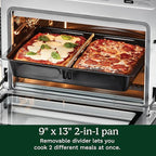Cuisinart 15-in-1 Extra-Large Digital Air Fryer Oven with 9"x13" 2-in-1 Pan, Air Fry 4 Lbs of Wings, Cook a 13 Lb Turkey or 5+ Lb Chicken, Toast 9 Slices of Bread, and Bake a 13" Pizza, TOA-112