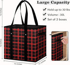 WISELIFE Reusable Grocery Bags 2 Pack,Large Grocery Tote Bag Water Resistant Shopping Bags Foldable Grocery Bag for Clothes,Shoes and Picnic,Red