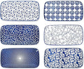 Selamica Ceramic Serving Platters, 12 Inch Serving Trays for Party Entertaining, Large Rectangular Serving Plates for Food, Set of 6, Vintage Blue