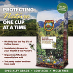 Low Acid Organic Coffee – Whole Bean, Mold-Free & Stomach Friendly by Java Planet, Good Morning Blend Coffee, Medium Roast, Smooth Full Flavored, 1LB Bag