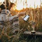 AGOGO Pour Over Coffee Maker Glass - Barista Kit with 304 Stainless Filter for Home, Office, Camping, Cafes - Easy Clean Coffee Dripper Set (Soft Towel&Brush) (20oz Slim Shape w/SS Filter)