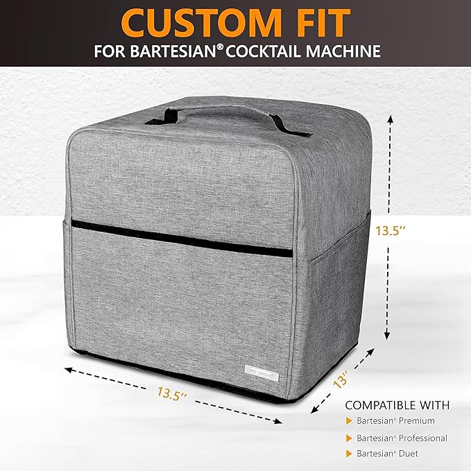 Bartesian Dust Cover - Bartesian Cover for Cocktail Machine - Compatible with Premium, Professional, Duet - Grey