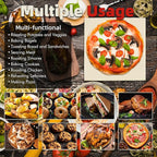 12.6" Square Pizza Stone, Heavy Duty Cordierite Pizza Pan for Grilling & Pizza Oven, High Temperature Resistant Baking Stone for Pizza, Bread, Meat