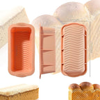 MONGSEW 3PCS Silicone Bread Loaf Pan, Non-Stick Bread Pans for Baking, Easy Release Loaf Pan, Great for Homemade Bread, Cakes, Brownies, Dishwasher Safe (3 Colors, Nesting Design)