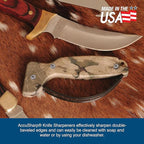 AccuSharp Knife Sharpener, Ergonomic Comfortable Handle, Compact & Easy to Use, Restore and Hone Straight & Serrated Knives, Camo