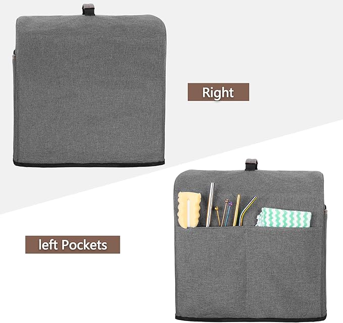 CURMIO Cocktail Machine Dust Cover Compatible with Bartesian Premium, Professional, Duet, Cocktail Maker Machine Dust Cover with Pockets for Cocktail Capsules, Gray, Patent Design