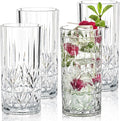 Bravario Unbreakable Plastic Drinking Water Tumblers, Dishwasher Safe 100% Tritan Glasses, BPA-Free Shatterproof Outdoor Highball Drinkware, 18 oz, Set of 4