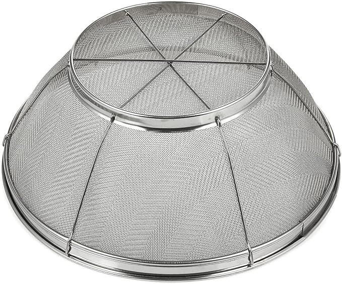 Juvale Stainless Steel Fine Mesh Strainer - Durable Rust-Resistant Mesh Colander - Ergonomic Handle Rice Colander - Ultra-Fine Flour Sifter - Dishwasher Safe with Stable Design - 11 in x 4 in, Silver