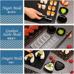 FUNGYAND Sushi Making Kit, 32-in-1 Complete Set with Bazooka Roller, Nigiri & Musubi Presses, Bamboo Mats, Knife, Peeler, Animal Rice Molds, Chopsticks & More – Perfect for Family Fun