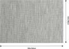 Leetaltree Silver Placemats Set of 4 - Heat Resistant Non-Slip Place mats for Dining Table, Washable Durable PVC Vinyl Woven Table Mats（Silver, 4）