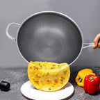 Wok Pan with Lid - 12 Nonstick Wok, Flat Bottom Chinese wok for Electric, Induction and Gas Stoves
