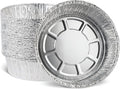 PLASTICPRO 8'' Inch Round Tin Foil Pans Disposable Aluminum, Deep Freezer & Oven Safe - For Baking, Cooking, Storage, Roasting, & Reheating, Pack of 50