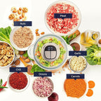 220V EU Plug 3L Dual Bowl Food Prep Processor with 2 Blades, 2-Speed Settings & Digital Display – Quiet Kitchen Appliance