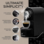 ChefWave Káva Espresso Machine - Nespresso-Compatible, 20 Bar Pressure, Fast Heat-Up, Compact Design, Auto Off, Dishwasher-Safe Water Tank