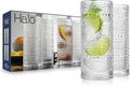 Glaver's Highball Drinking Glasses, 10.82 oz Sleek Hobnail Textured Glassware Modern Tall Tumblers set of 4 Iced Coffee Glasses, Highball Cocktail Set, Dishwasher Safe, Housewarming Gift Set