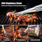 Step Dad Gifts, Gift for Stepdad from Step Daughter on Christmas Grilling Accessories, Heavy Duty Stainless Steel Grill Set BBQ Grill Tools for Outdoor Grill with Aluminum Case, Camping Grill Utensils