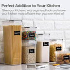 CHEFSTORY Airtight Food Storage Containers Set, 14 PCS Kitchen Storage Containers with Lids for Flour, Sugar and Cereal, Plastic Dry Food Canisters for Pantry Organization and Storage