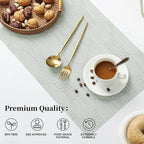 Leetaltree Mint Cream Placemats Set of 8 - Heat Resistant Non-Slip Place mats for Dining Table, Washable Durable PVC Vinyl Woven Table Mats（Mint Cream, 8）