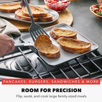 GreenPan x Bobby Flay 11” Nonstick Square Griddle Pan, PFAS-Free Diamond Ceramic,Stay-Cool Silicone Handle, Easy Clean Dishwasher & Oven Safe Skillet, Graphite