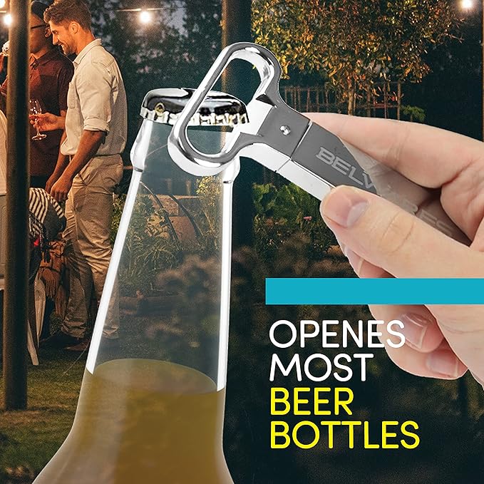 Ah So Wine Opener - Two Prong Cork Puller with 2 Wine Stoppers for Wine Bottles - Stainless Steel Wine Bottle Opener - Ideal for Safely Removing Fragile, Old Corks Intact - Gifts for Wine Lovers