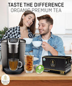 Organic Moringa Green Tea with Peppermint Tea Pods for Keurig - Naturally Caffeinated by Teavity (12 Tea Pods)