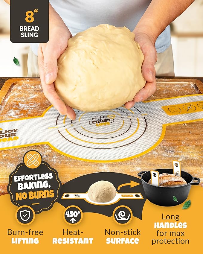 CRUSTLOVE Sourdough Kit inkl. 7 different Bread Making Tools like a 9 inches Sour dough Banneton Bread Proofing Basket - Bread Making Kit, Banneton-Basket, Sourdough-Starter-Kit-Supplies, Baking-Kit