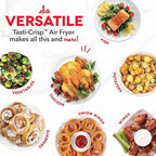 Dash Tasti-Crisp™ Air Fryer - AirCrisp® Technology - Compact Design with Adjustable Temperature Control - Nonstick Fry Basket & Auto Shut-Off Feature - 6 Quarts - Aqua