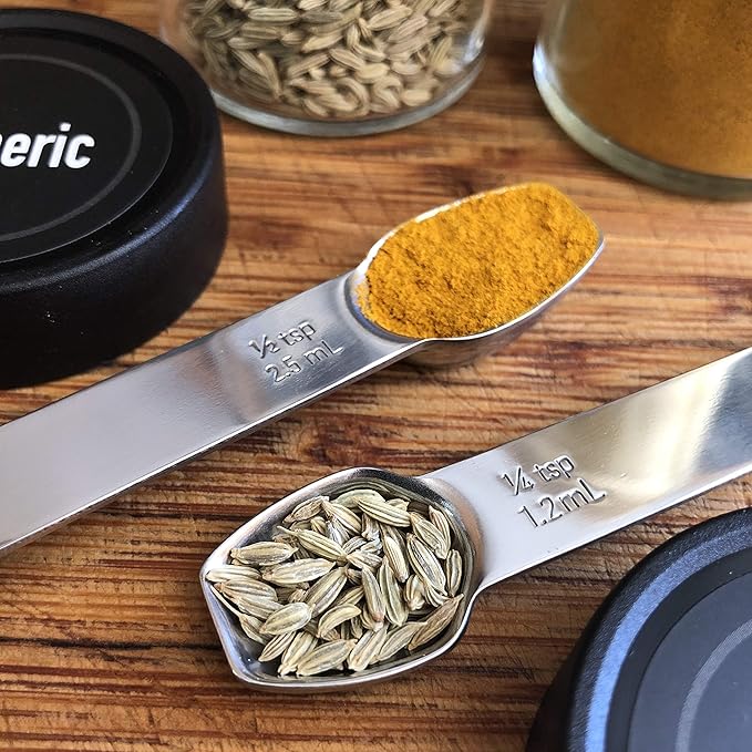 AllSpice Stainless Steel Double Sided Measuring Spoon Set