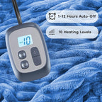 Heated Blanket 72" x 84" Full Size Flannel Fabric with 10 Heating Levels & 1-12 Hours Auto Shut Off, Breathable and Comfortable for Soft and Bed - Sky Blue