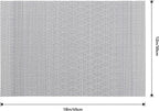 Leetaltree Lunar Grey Placemats Set of 6 - Heat Resistant Non-Slip Place mats for Dining Table, Washable Durable PVC Vinyl Woven Table Mats（Lunar Grey, 6）