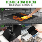 Toaster Oven Liners Reusable for Ninja Air Fryer Bottom Heat Resistant Mat 3 Pack, Compatible with Cuisinart Air Fryer Toaster Oven 12"x12" Airfryer Liner, Heavy Duty Nonstick Square Mats