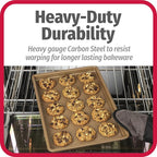 GoodCook BestBake Nonstick Textured Carbon Steel Cookie Sheet, 11" x 17", Large Baking Sheet, Even Heating, Scratch-Resistant, Non-Toxic, Durable, Ideal for Baking and Sheet Pan Dinners