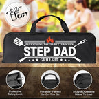 Step Dad Gifts, Gift for Stepdad from Step Daughter on Christmas Grilling Accessories, Heavy Duty Stainless Steel Grill Set BBQ Grill Tools for Outdoor Grill with Aluminum Case, Camping Grill Utensils