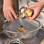 Fox Run Large Stainless Steel Triangular Colander, 3 Quart Pasta Strainer, 7” x 9.25” x 4”