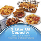 Hamilton Beach Cool Touch Electric Deep Fryer with Basket and Lid, 2 Liters / 8 Cups Oil Capacity, Adjustable Temperature, 1500 Watts for Fast Heat-up, viewing Window Easy to Clean, Black (35021)