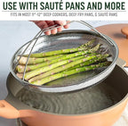 Goodful All-In-One Pan Steamer Basket, Premium Stainless Steel Construction, Dishwasher Safe, Perfect for Steaming Vegetables, Full Handle for Easy Use