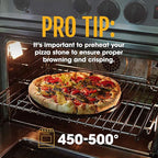Heritage 15" Ceramic Pizza Stone Set - Non-Stick, Stain-Free with Bonus Cutter - Black