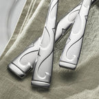 Oneida Silverware Set For 8, Tuscany 45-Piece Everyday Flatware Set with Serving Utensils, Service For 8, 18/0 Stainless Steel, Dishwasher Safe, Knives Spoons And Forks Sets, Dining (Silver, 45 Piece)