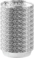 PLASTICPRO 9'' Inch Round Tin Foil Pans Disposable Aluminum, Freezer & Oven Safe - For Baking, Cooking, Storage, Roasting, & Reheating, Pack of 50