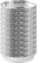 PLASTICPRO 9'' Inch Round Tin Foil Pans Disposable Aluminum, Freezer & Oven Safe - For Baking, Cooking, Storage, Roasting, & Reheating, Pack of 50