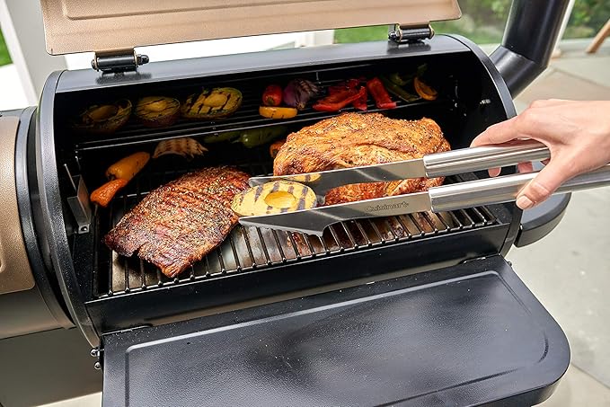 Cuisinart 14-Piece Deluxe Stainless Steel Grill Set, Grilling Accessories Kit with Spatula, Tongs, Corn Holders, Basting Brush, Cleaning Brush & Aluminum Carry Case, BBQ Tools for Outdoor Grill