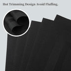 Leetaltree Black Frame Placemats Set of 12 - Heat Resistant Non-Slip Place mats for Dining Table, Washable Durable PVC Vinyl Woven Table Mats（Black Frame, 12）