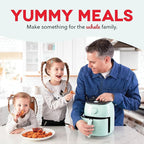 Dash Tasti-Crisp™ Air Fryer - AirCrisp® Technology - Compact Design with Adjustable Temperature Control - Nonstick Fry Basket & Auto Shut-Off Feature - 6 Quarts - Aqua