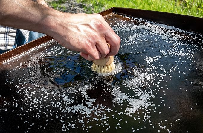 CARON & DOUCET Griddle Cleaning & Restoring Salt Scrub | 100% Natural | Best for Removing Rust Without Scratching & Care Before Cleaning, Washing & Seasoning