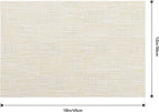 Leetaltree Wheat Placemats Set of 6 - Heat Resistant Non-Slip Place mats for Dining Table, Washable Durable PVC Vinyl Woven Table Mats（Wheat, 6）