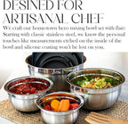 Bellemain Stainless Steel Non-Slip Mixing Bowls with Lids (5 Piece, Silver/Black)