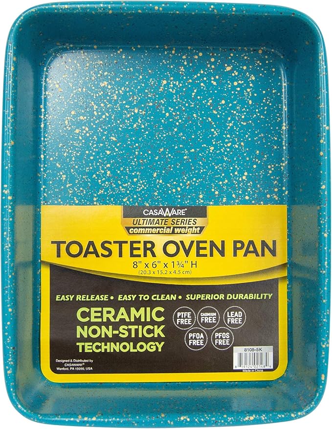 casaWare 3pc Ultimate Series Commercial Weight Toaster Oven Bakeware Set (Blue Granite)